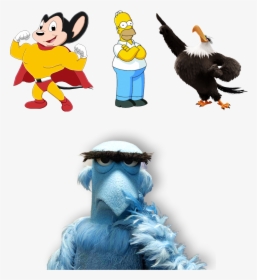 Sam The Eagle, Mighty Mouse, Homer Simpson & Mighty - Transparent Mighty Mouse Png, Png Download, Transparent PNG