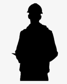 Male Construction Worker Silhouette Transparent Background - Silhouette, HD Png Download, Transparent PNG