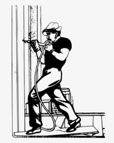 Art,monochrome Photography,shoe - Clipart Construction Worker Black And White Free, HD Png Download, Transparent PNG