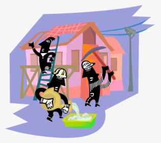 Vector Illustration Of New Home Construction Workers - Cartoon, HD Png Download, Transparent PNG