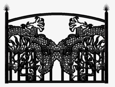 Dragon Wrought Iron Fence, HD Png Download, Transparent PNG