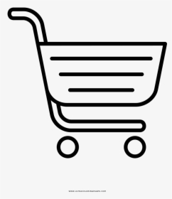 Shopping Cart Coloring Page - Shopping Cart, HD Png Download, Transparent PNG