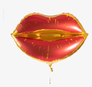 Sexy Lips A Red Balloon With Gold Accents In The Shape - Balloon, HD Png Download, Transparent PNG