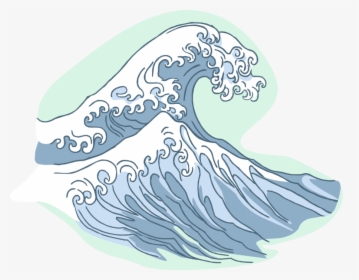 Vector Illustration Of Ocean Waves Cresting - Homonyms For Wave, HD Png Download, Transparent PNG