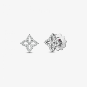 Roberto Coin 18kt Diamond Outline Small Flower Stud - Roberto Coin Princess Flower Cutout Earrings, HD Png Download, Transparent PNG
