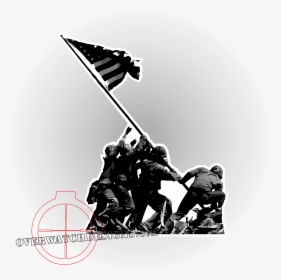 Raising The Flag On Iwo Jima Battle Of Iwo Jima Marine - Marines Us Iwo Jima, HD Png Download, Transparent PNG