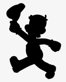 Cartoon Silhouette - Fire Luigi, HD Png Download, Transparent PNG