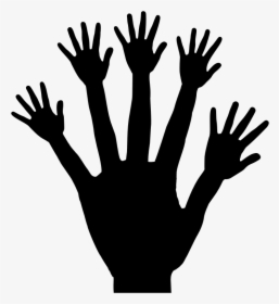 Hand Fractal Silhouette - Free Hand Fractal, HD Png Download, Transparent PNG