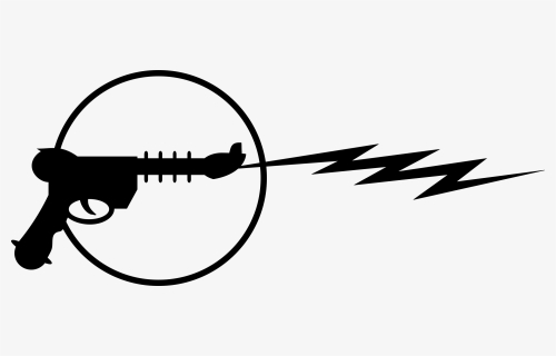 Line Art,silhouette,area - Laser Gun Clipart Black And White, HD Png Download, Transparent PNG