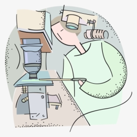 Vector Illustration Of Electronic Microscope Uses Beam - Cartoon, HD Png Download, Transparent PNG
