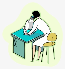 Vector Illustration Of Laboratory Technician At Desk - Vector Graphics, HD Png Download, Transparent PNG