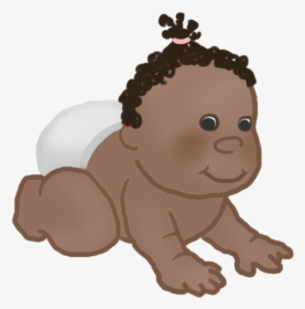 Crawling Baby Clipart Dark Curls - Cartoon, HD Png Download, Transparent PNG