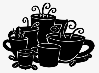 Transparent Free Coffee Png - Black Wall Art Coffee Cups, Png Download, Transparent PNG