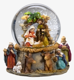 Snow Globe Nativity Scene - Nativity Scene Christmas Snow Dome, HD Png Download, Transparent PNG