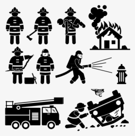Firefighter Png Download - Firefighter Stick Figure, Transparent Png, Transparent PNG