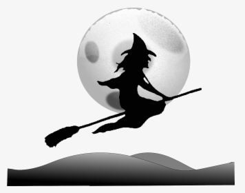 Halloween Witch On A Broom, HD Png Download, Transparent PNG