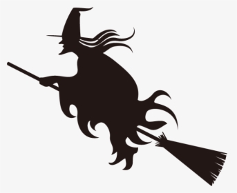 Witch S Broom Witch S Broom Halloween - Halloween Silhouettes, HD Png Download, Transparent PNG