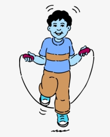 Young Boy Jumping Rope Sport Exercise - Jump Rope Clipart Black And White, HD Png Download, Transparent PNG