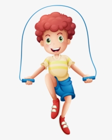 Boy Jump Roping Clip - Skipping Clipart, HD Png Download, Transparent PNG