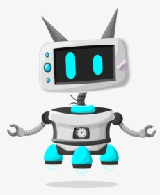Vector Robot Character Set With 6 Robots - Transparent Background Robot Clipart, HD Png Download, Transparent PNG