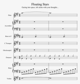 Transparent Floating Stars Png - Peppa Pig Sheet Music Clarinet, Png Download, Transparent PNG