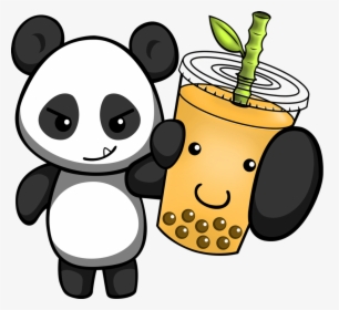 Panda Drinking Milk Tea, HD Png Download, Transparent PNG