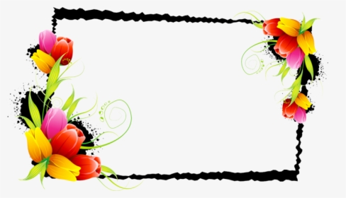And Decorative Flower Floral Design Frames Borders - Floral Frame Border Design, HD Png Download, Transparent PNG