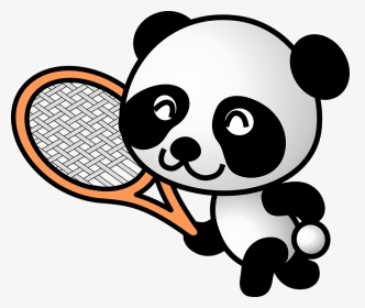 Transparent Panda Cartoon Png - Panda Tennis, Png Download, Transparent PNG