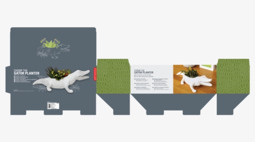 Kikkerland Crocodile Planter Dieline - Graphic Design, HD Png Download, Transparent PNG
