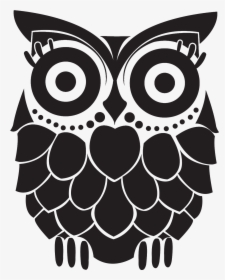 Transparent Trendy Png - Black And White Cartoon Owl, Png Download, Transparent PNG