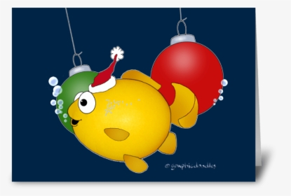 Merry Christmas Cartoon Fish Greeting Card - Christmas Cards Images Fish, HD Png Download, Transparent PNG