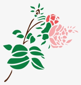 Free Clipart Of A Stem Of Roses - Rose All Over Clipart Black & White, HD Png Download, Transparent PNG