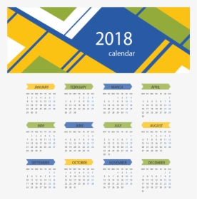 Yellow Blue Abstract Background 2018 Calendar - Calendar Design 2018 Png, Transparent Png, Transparent PNG