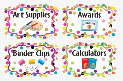Confetti Supply Labels - Teacher Created, HD Png Download, Transparent PNG