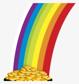 Transparent Rainbow With Pot Of Gold Clipart - Transparent Background Pot Of Gold, HD Png Download, Transparent PNG