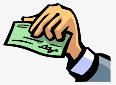 Vector Illustration Of Hand Holds Signed Check Or Cheque, HD Png Download, Transparent PNG