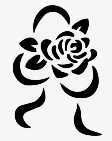 Line Art,plant,stencil - Simple Rose Stencil Free Printable, HD Png Download, Transparent PNG