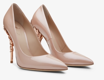 Vintage Pink Patent Leather With Rose Gold Leaves Data - Ralph And Russo Pumps, HD Png Download, Transparent PNG