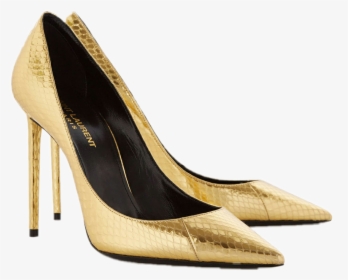 #shoes #gold #pumps #courtshoes #highheels #saintlaurent - Basic Pump, HD Png Download, Transparent PNG