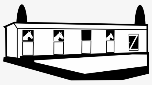 Transparent Barn Clipart Png - Horse Stable Black And White Clipart, Png Download, Transparent PNG