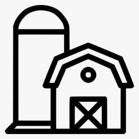 Transparent Barn Clipart Png - Barn With Silo Clipart, Png Download, Transparent PNG