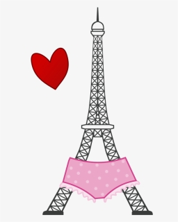 Pink,heart,area - Eiffel Tower Drawing Png, Transparent Png, Transparent PNG