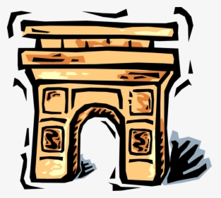 Vector Illustration Of Arc De Triomphe Triumphal Arch - Arc De Triomphe Clipart, HD Png Download, Transparent PNG