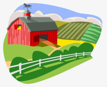 Farm Vector Green - Farm House Clipart Png, Transparent Png, Transparent PNG