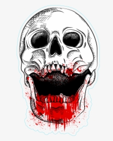 Hair,art,fictional Character,drawing - Transparent Bloody Skull, HD Png Download, Transparent PNG