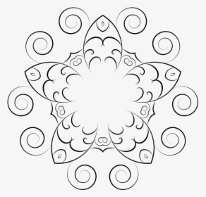 Vector Drawing Of Floral Pattern With Swirling Petals - White Flower Design Png, Transparent Png, Transparent PNG