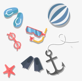 Summer Material Vector Beach Download Hd Png Clipart, Transparent Png, Transparent PNG