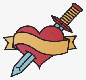 Clip Art Arrow With Heart Tattoo - Heart Tattoo Clipart Png, Transparent Png, Transparent PNG