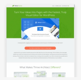 Thrive Architect Page Builder - Landing Page, HD Png Download, Transparent PNG