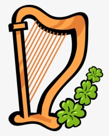 Vector Illustration Of St Patrick S Day Clàrsach Gaelic - Shamrock Clipart, HD Png Download, Transparent PNG